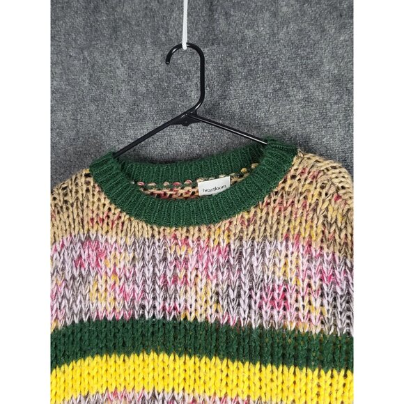Heartloom Dawson Crewneck Knit‎ Sweater Women Sz M Striped ColorBlock Winterwear - Picture 2 of 12